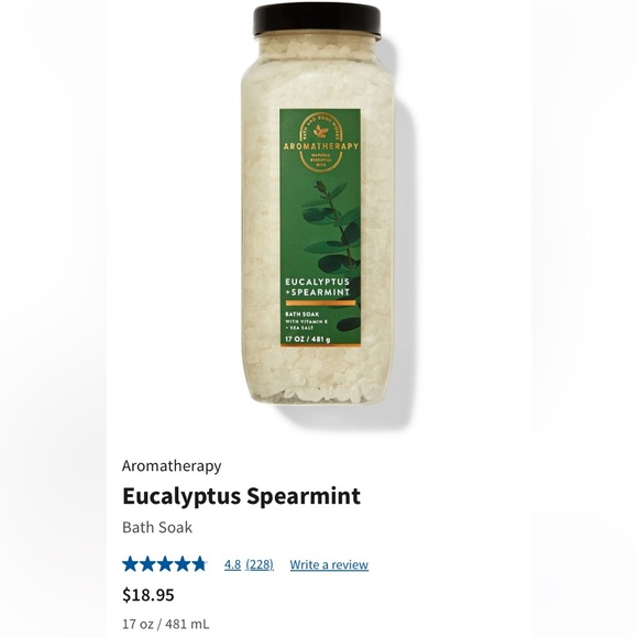 Aromatherapy “Eucalyptus Spearmint” Bath Soak by BBW, 17 oz / 481 mL, NWT + Wrap - Picture 6 of 7